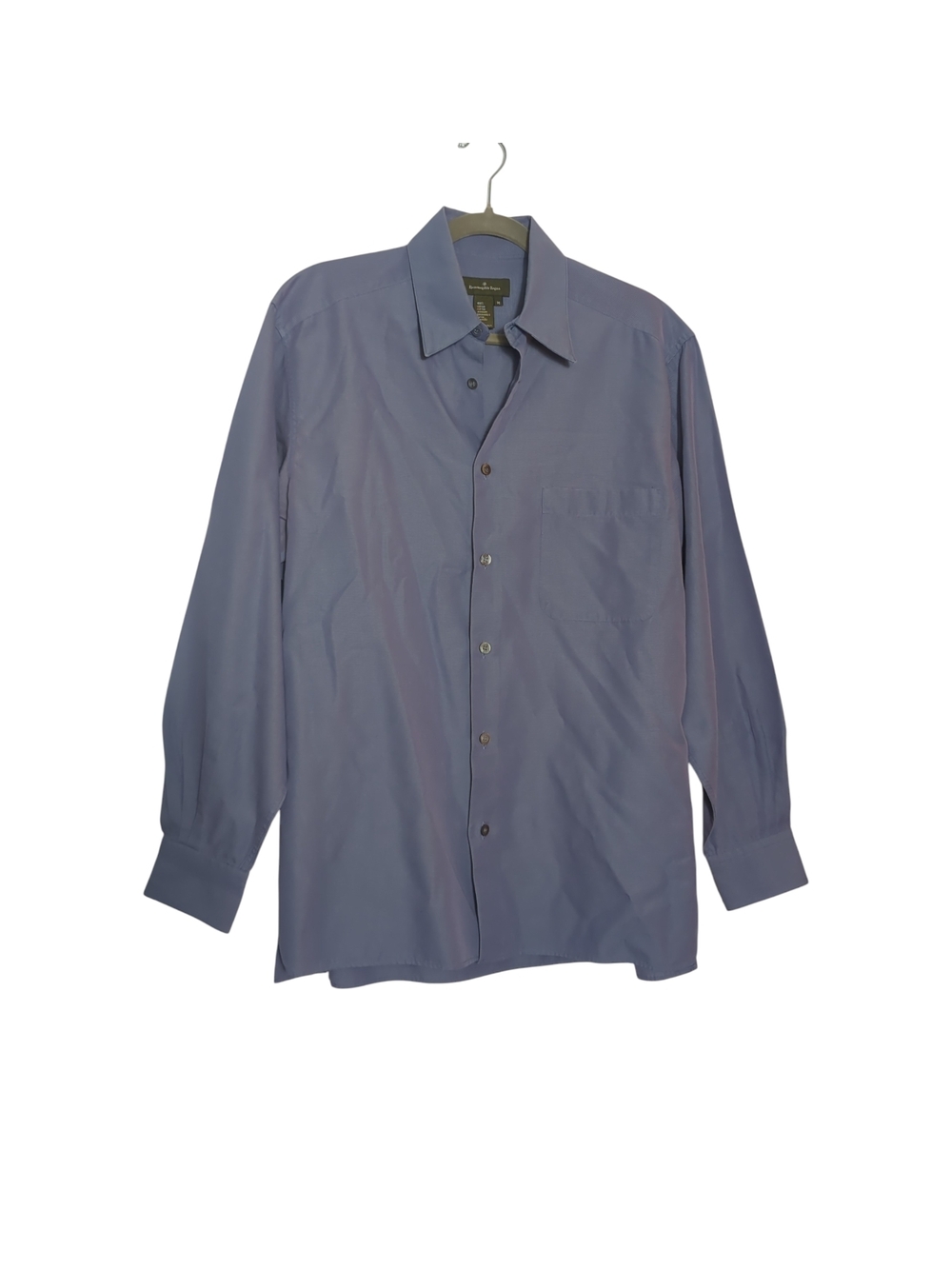 Ermenegildo Zegna Button Up Blue Dress Shirt Med 100% Cotton  Capsule Wardrobe